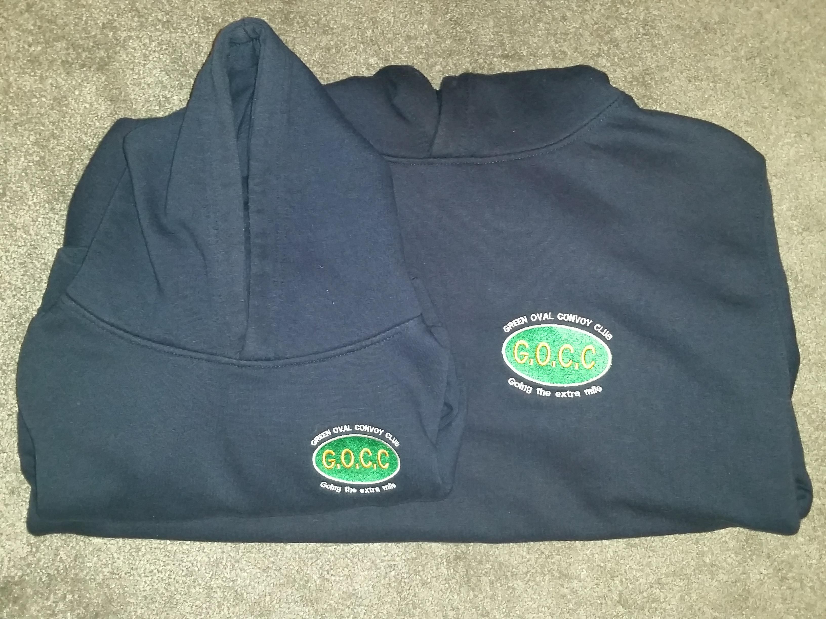 Embroidered G.O.C.C. Hoodies – Green Oval Convoy Club